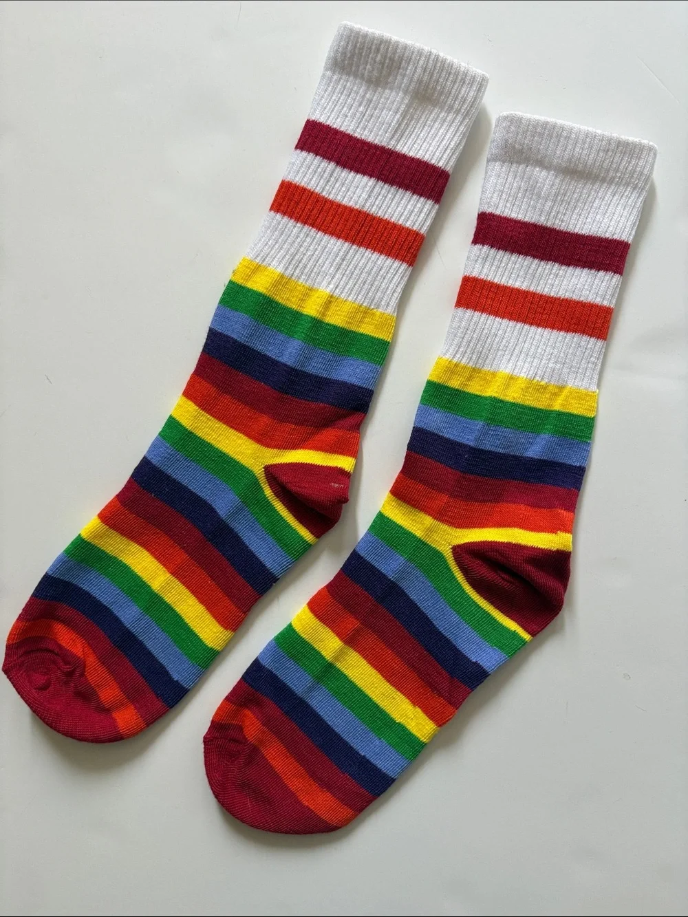 Rainbow Stripe Crew Socks - Multicolor